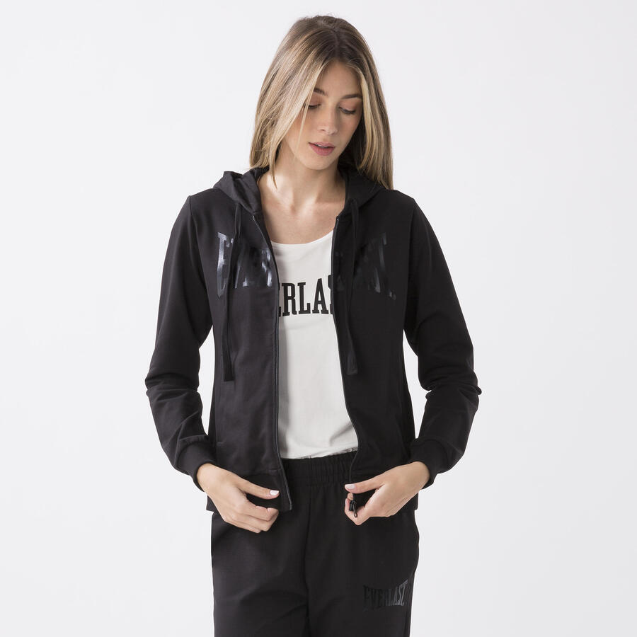 

EVERLAST КУРТКА С КАПЮШОНОМ ИЗ ЭЛАСТИЧНОГО ХЛОПКА, ЧЕРНЫЙ ХЛОПОК, ЭЛАСТАН