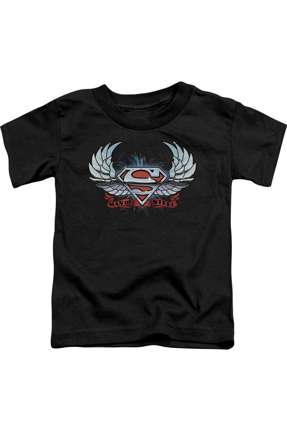 

Футболка с коротким рукавом для малышей "Superman" с крыльями и щитом Gildan, черный
