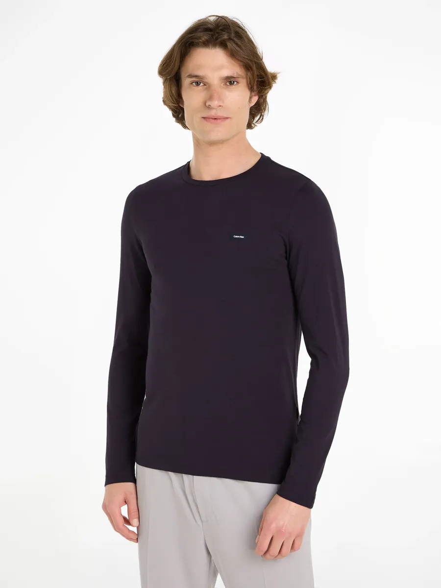 

Рубашка с длинными рукавами Calvin Klein "STRETCH SLIM FIT LS T-SHIRT", цвет Night Sky