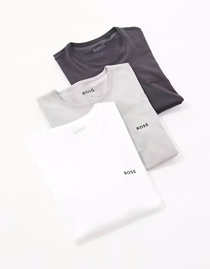 

Набор из 3 футболок с логотипом Boss Bodywear серого и белого цветов