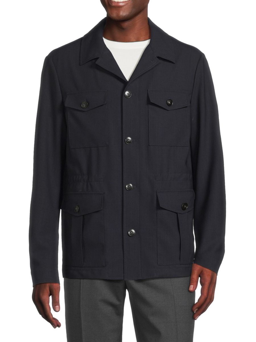 

Безупречная шерстяная куртка-сафари Canali, цвет Dark Blue, Синий, Безупречная шерстяная куртка-сафари Canali, цвет Dark Blue