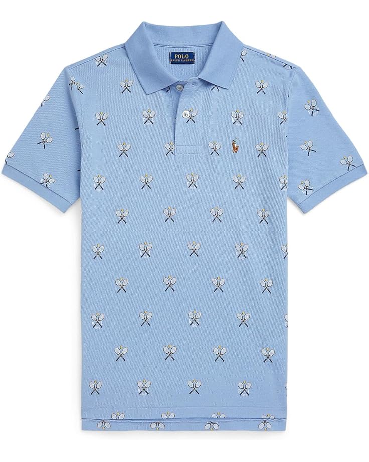 

Поло Polo Ralph Lauren Kids Tennis-Print Cotton Mesh Polo Shirt, цвет Mini Tennis Print