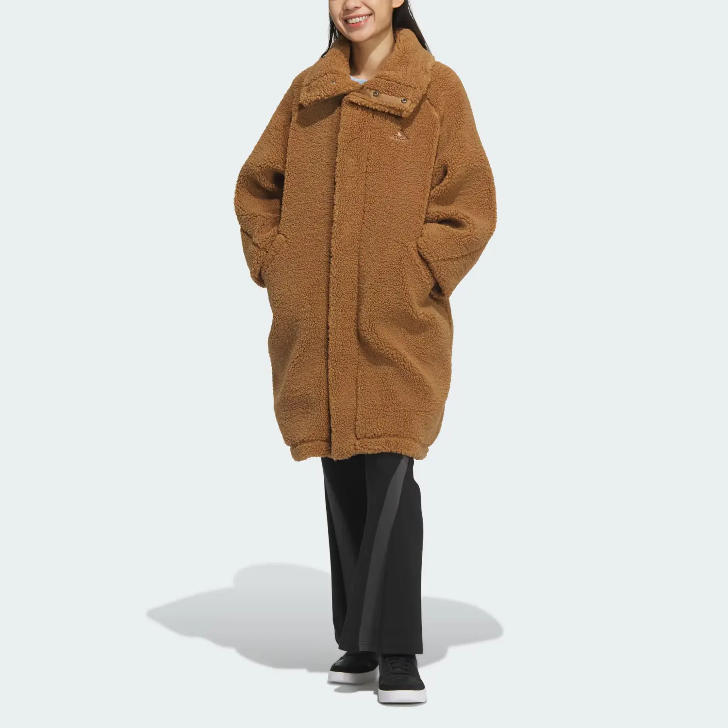 Adidas Вельветовое пальто женское пустынный коричневый, Desert Brown — фото 4