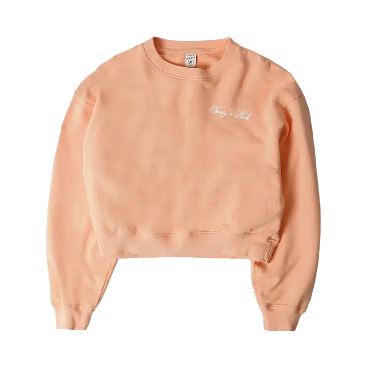 

Толстовка Sporty & Rich Chest Logo Print Cropped 'Peach/White', оранжевый