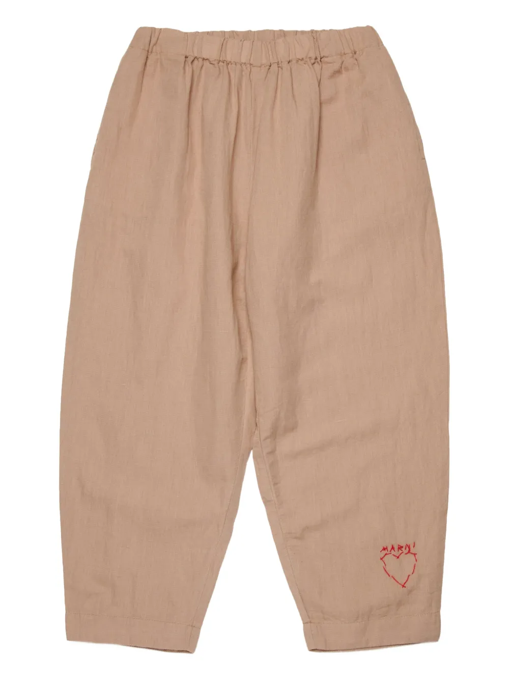 

Брюки с вышивкой Marni Kids, бежевый