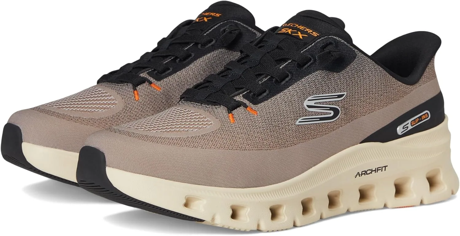 Мужские кроссовки Skechers Arch Fit Glide-Step Pro Hands Free Slip-in Trainers, черный/коричневый