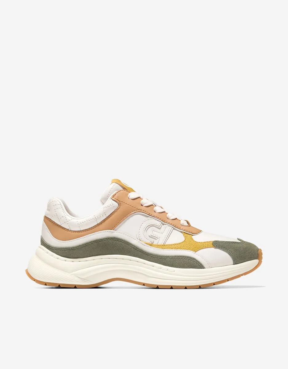 Женские кожаные кроссовки, выполненные из кожи и дышащей сетки Cole Haan, бежевый