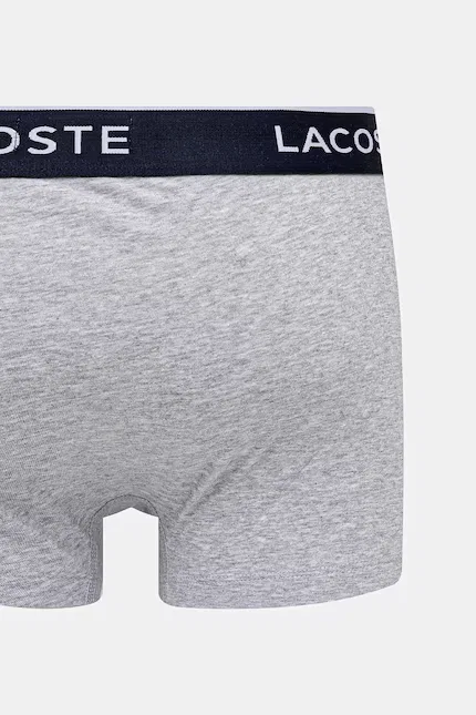 Боксеры мужские Lacoste из мягкого хлопка с эластаном, 3 шт, серый — фото 3
