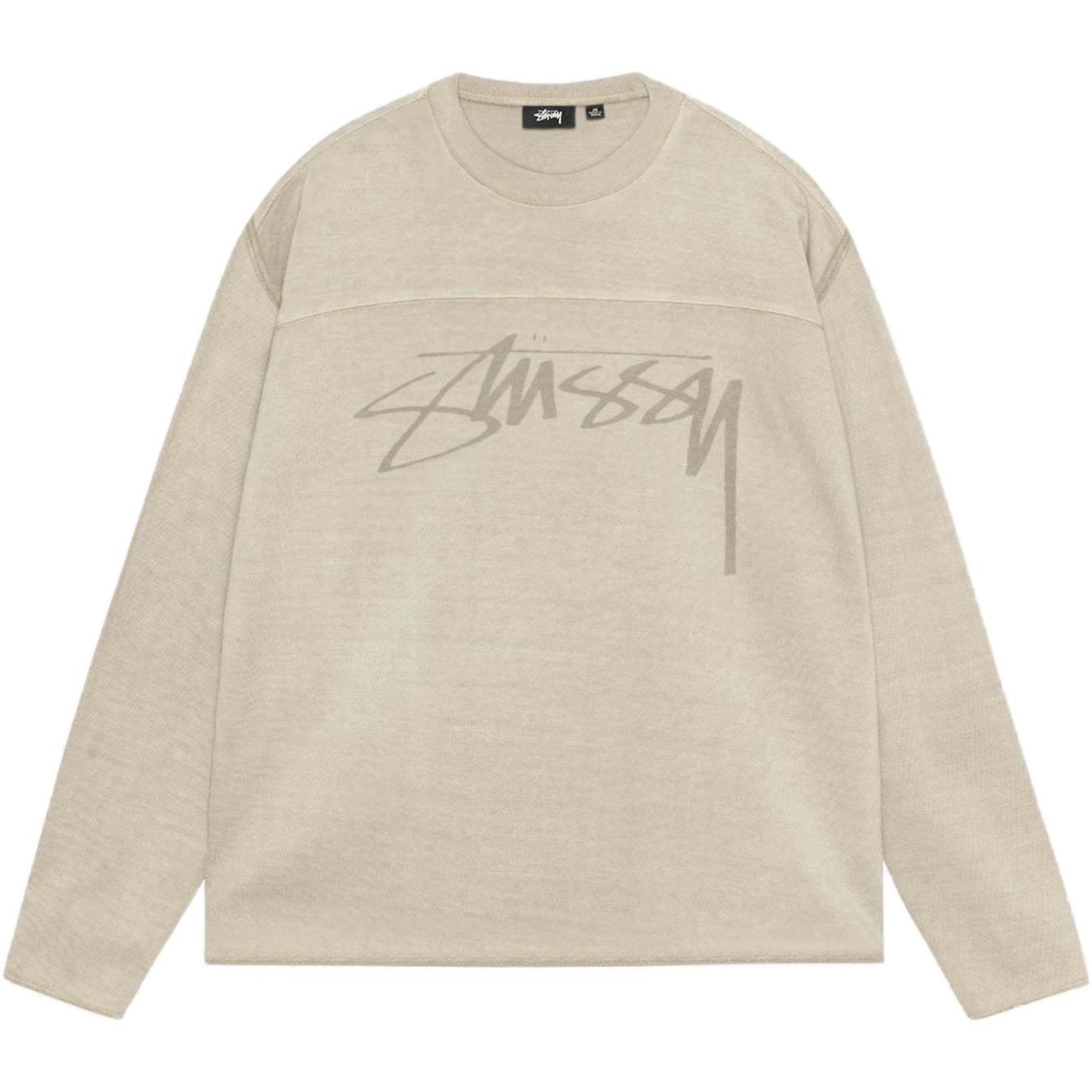 Хлопковая футбольная толстовка с пигментной окраской Stussy, черный — фото 3