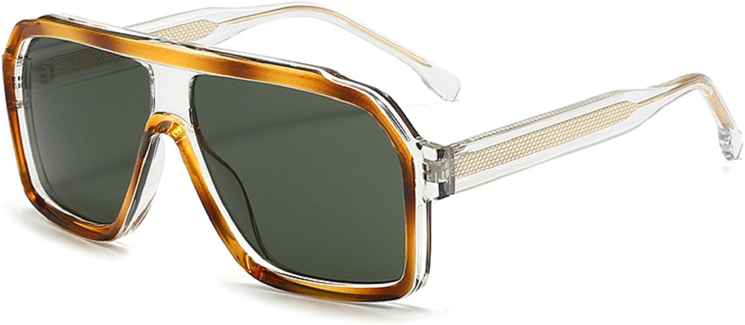 

Мужские солнцезащитные очки в стиле ретро квадратной формы с градиентным зеркальным покрытием и защитой от УФ-излучения UV400. Женские солнцезащитные очки Melrose, Leopard Green