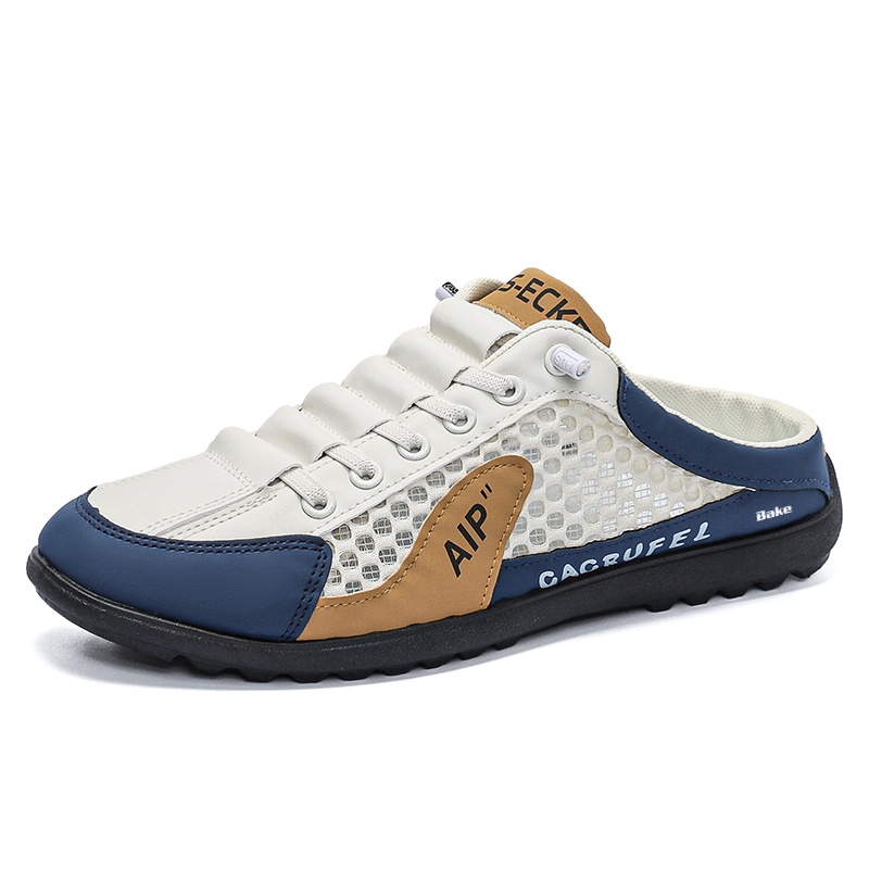 

BAKE Скользостойкие износостойкие закрытые тапочки мужские бежевые, цвет Beige