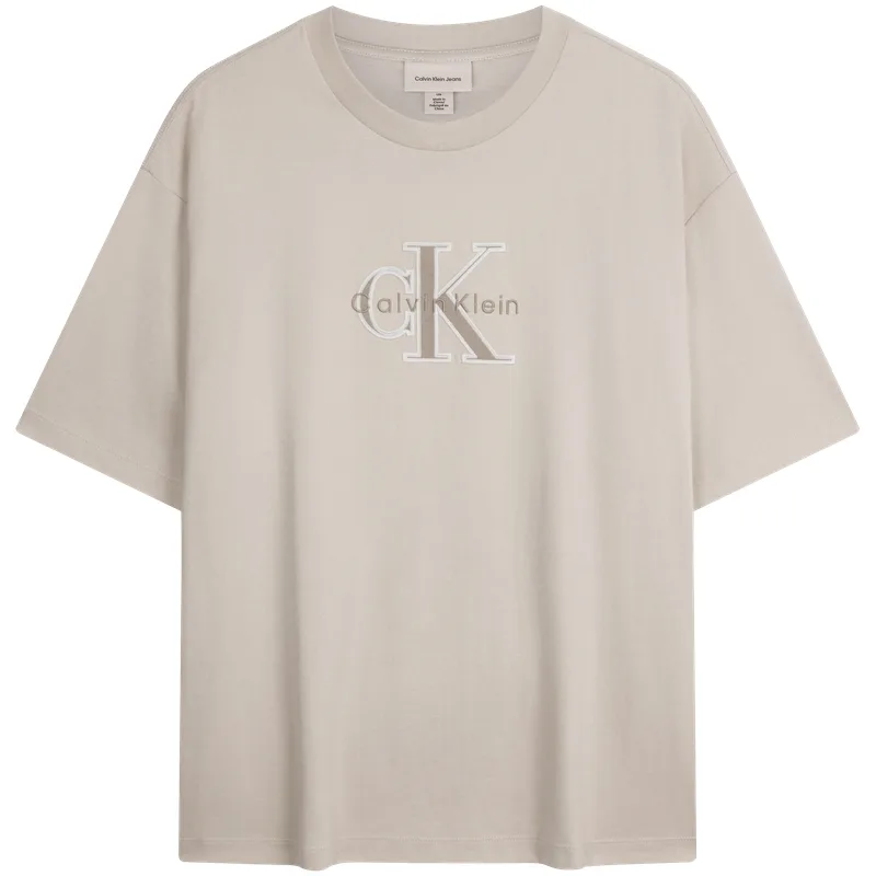 Футболка унисекс с круглым вырезом и прямым кроем Calvin Klein, YAF-Moon White — фото 3