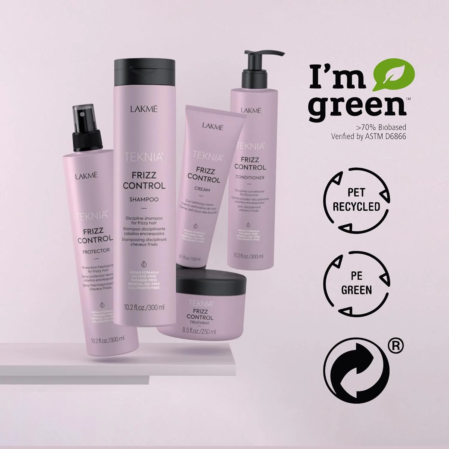 LAKMÉ Teknia Frizz Control Protector, спрей для защиты от пушистости и термозащиты для вьющихся и пушистых волос, термозащитный спрей, 10,2 жидких унций — фото 4
