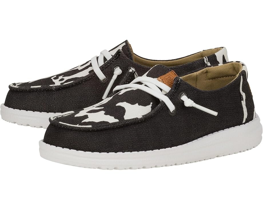 

Кроссовки Hey Dude Kids Wendy Animal, цвет Black/Cow