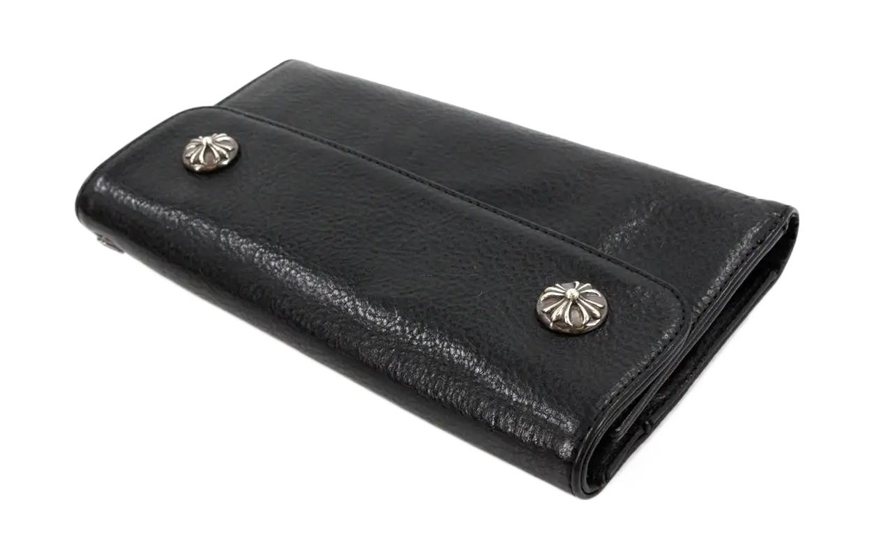 Chrome Hearts Мужской кожаный кошелек, черный — фото 4