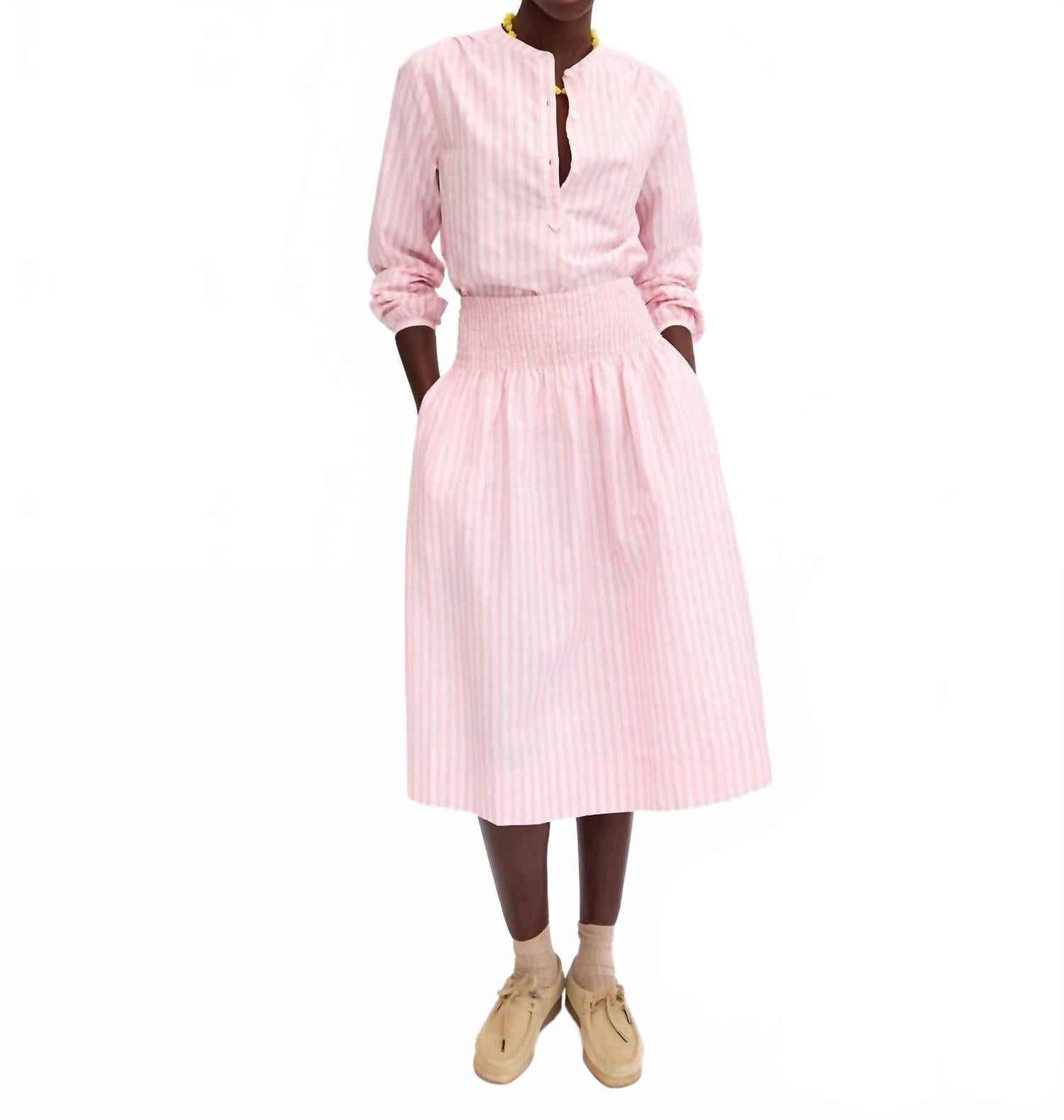 

Юбка Zoe в полоску цвета пиона и загара Clare V., Peony/Tan Stripe