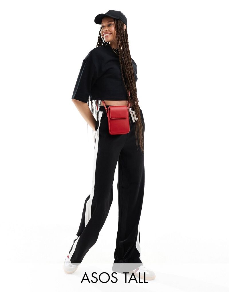 

Черные брюки с контрастной вставкой ASOS DESIGN Tall