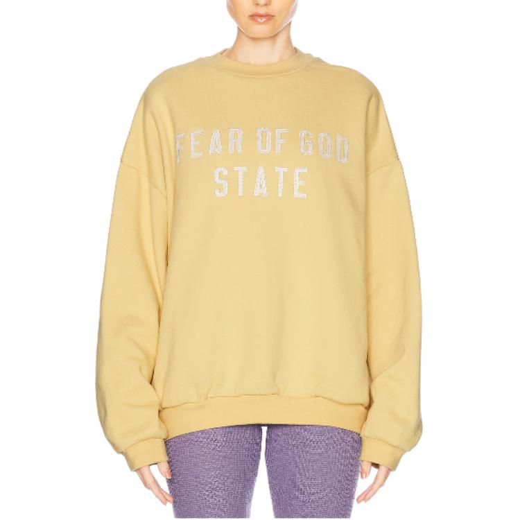 Толстовка из плотного флиса Fear Of God Essentials, цвет янтарное золото/янтарь — фото 4