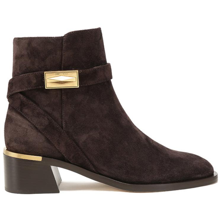 Ботильоны на каблуке 4,5 см женские тёмно-кофейные Jimmy Choo — фото 3