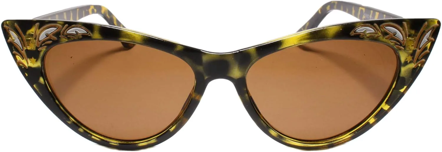 

Элегантные, изысканные, экзотические, в стиле ретро, ​​солнцезащитные очки «кошачий глаз» в оправе черепахового цвета с острым носком Generic, Multicolor