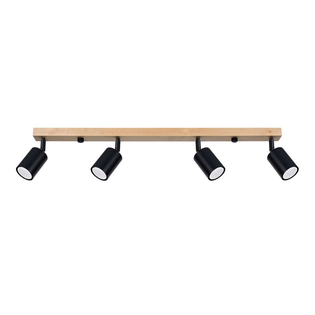 

Потолочный светильник VERDO 4 черный 4xGU10 10Вт сталь/дерево 110x25x25см Sollux Lighting