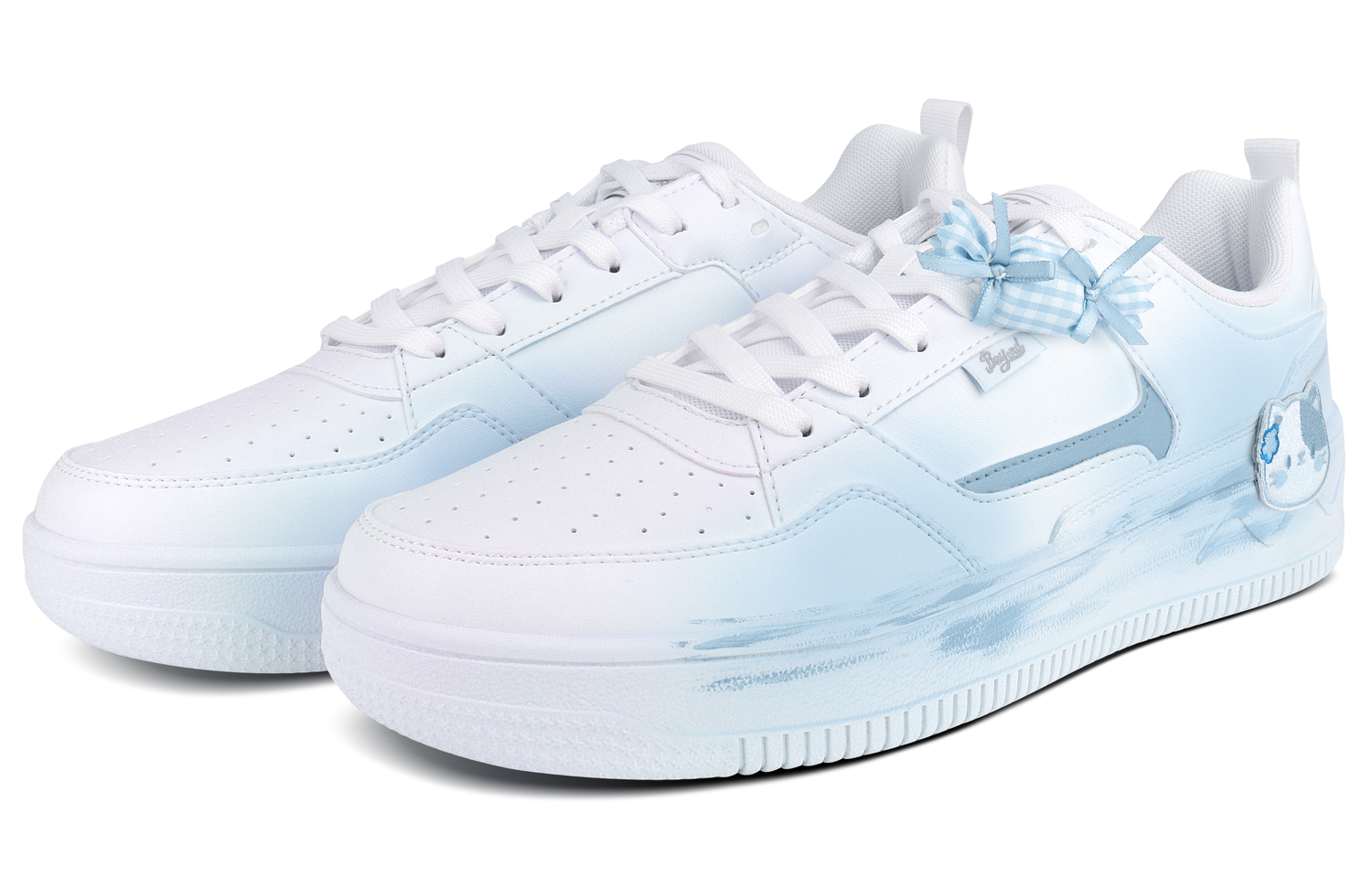 Кроссовки для скейтбординга Air Force 1 Lightweight с низким верхом, противоскользящие, увеличивающие рост, Unisex 361°, белый синий — фото 4