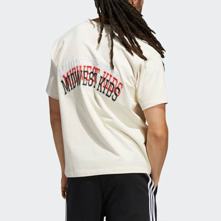 Футболка adidas originals Casual Sports Breathable Round Neck Short Sleeve White H62577 — фото 4