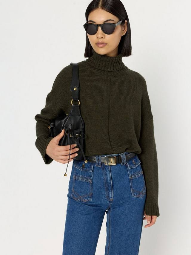 

Энид джемпер из шерстяной смеси с контрастными швами Gerard Darel, Khaki Green