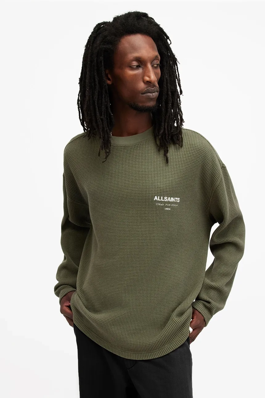 

CRYPT хлопковый свитер AllSaints, зеленый