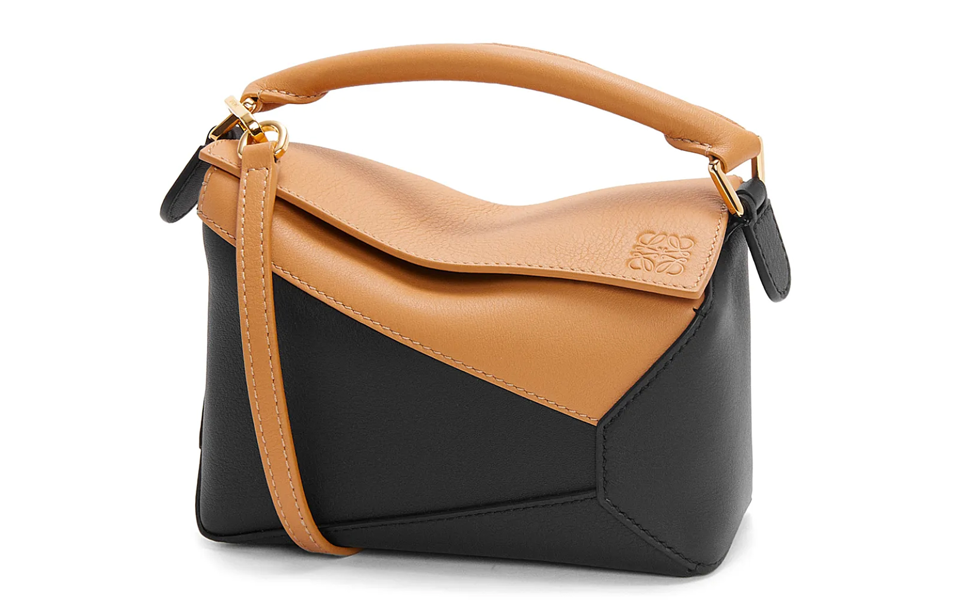 

LOEWE Сумка-головоломка из коровьей кожи, сумка через плечо, мини-сумка женская, теплого песочно-желтого и черного цветов