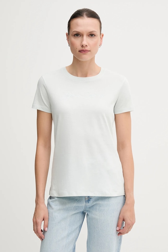 

Хлопковая футболка Armani Exchange, бирюзовый