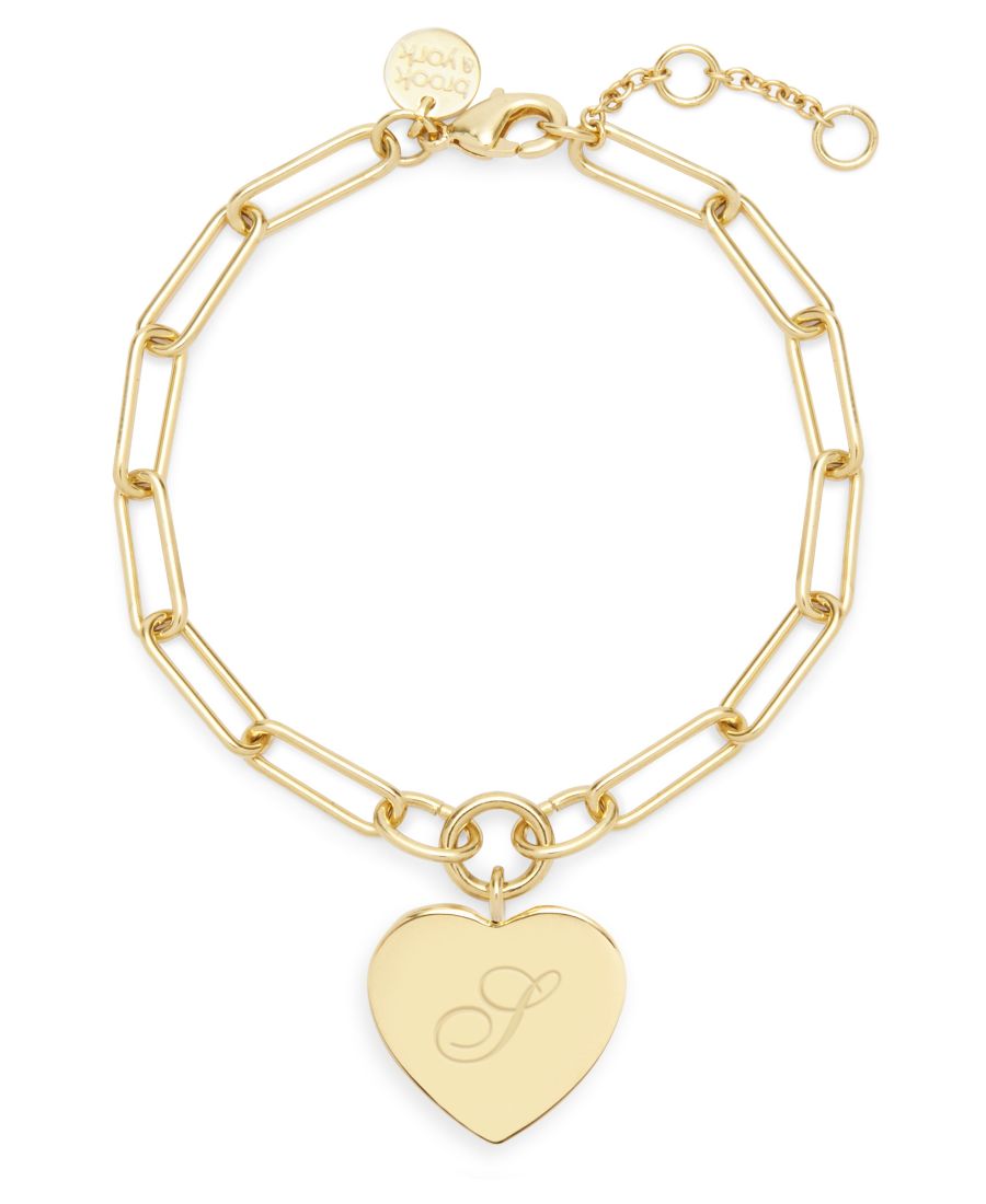 

Браслет Isabel Initial Heart с золотым покрытием brook & york, Gold - S