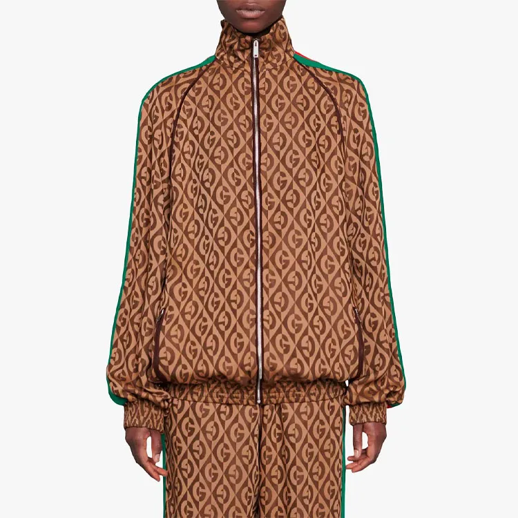 Бомбер GUCCI с принтом GG, классический крой, Brown Pattern — фото 4