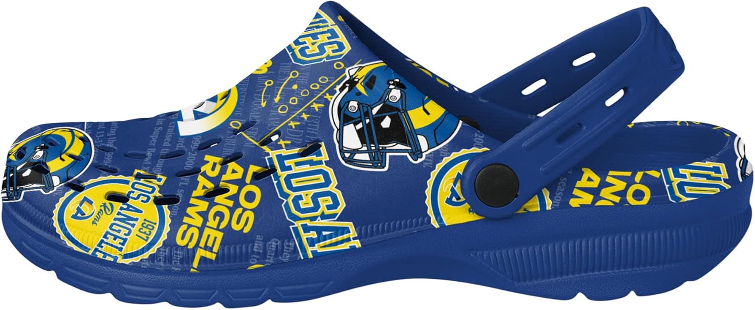 Сабо с ремешком FOCO Arizona Cardinals NFL для мужчин с историческим принтом, Los Angeles Rams Historic Print With Strap — фото 2
