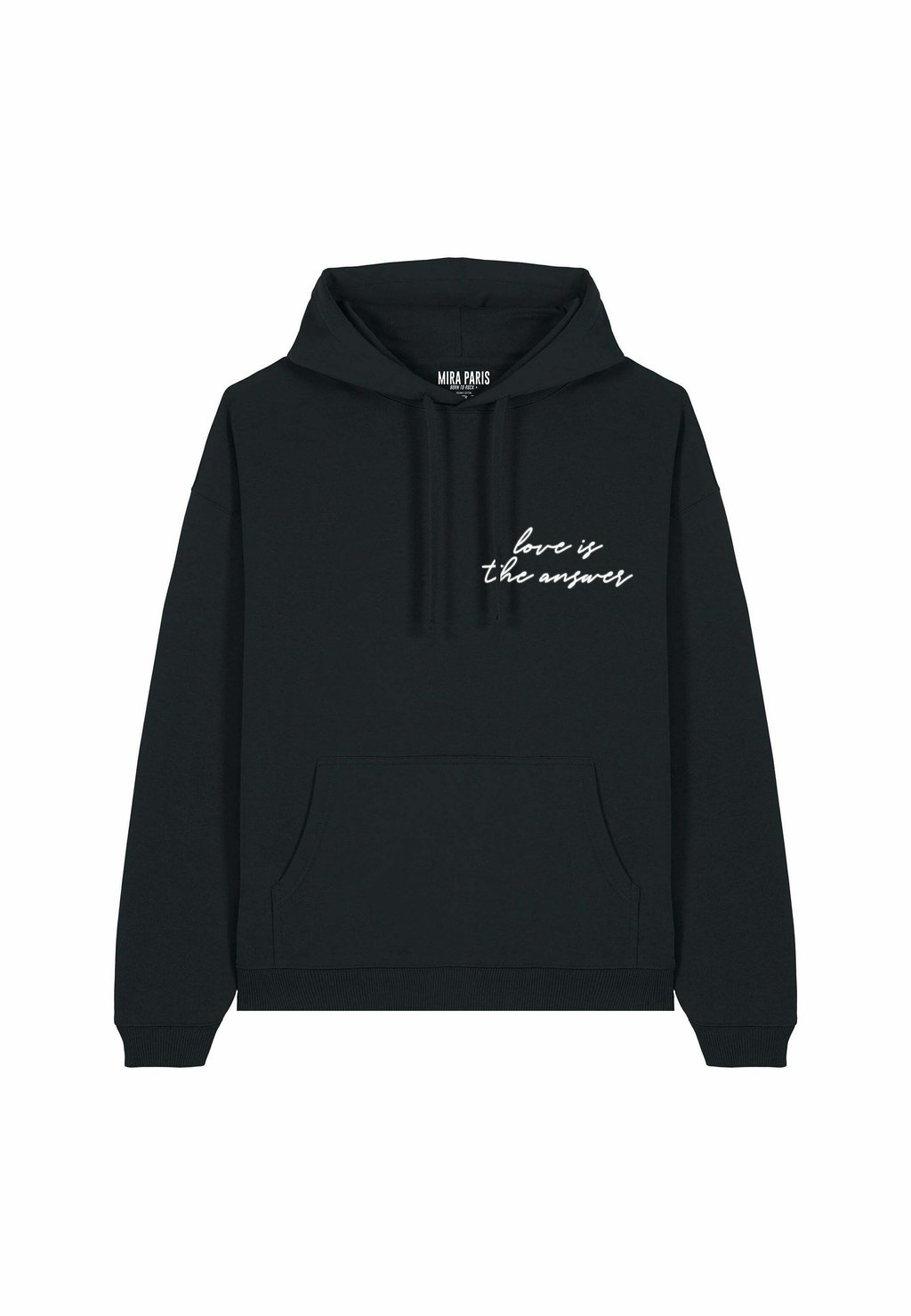 

Толстовка LOVE IS THE ANSWER EMBROIDERY UNISEX OVERSIZE - Hoodie Mira Paris, черный