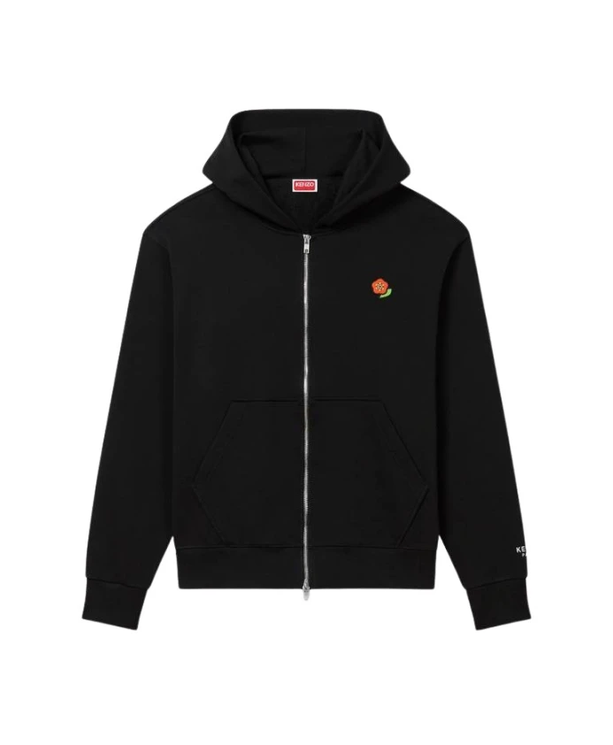 

Свитер с вышитой застежкой-молнией Kenzo, черный