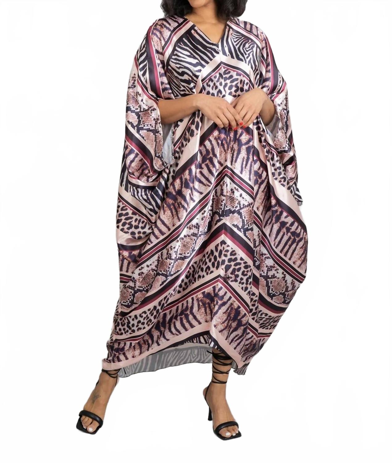 

Шикарное платье-кафтан с разноцветным принтом Kara Chic, Multi Print