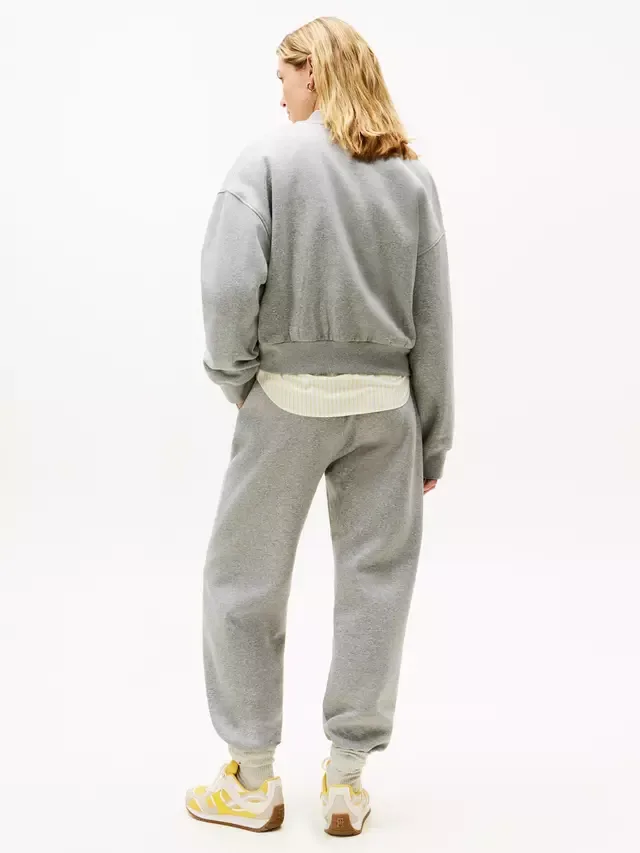 Флисовый кардиган-бомбер с логотипом университетской команды Tommy Hilfiger, Med Heather Grey — фото 2