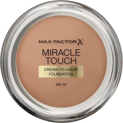 

Max Factor Тональная основа Miracle Touch, новая и улучшенная формула, SPF 30, гиалуроновая кислота, 11,5 г, 85 карамель