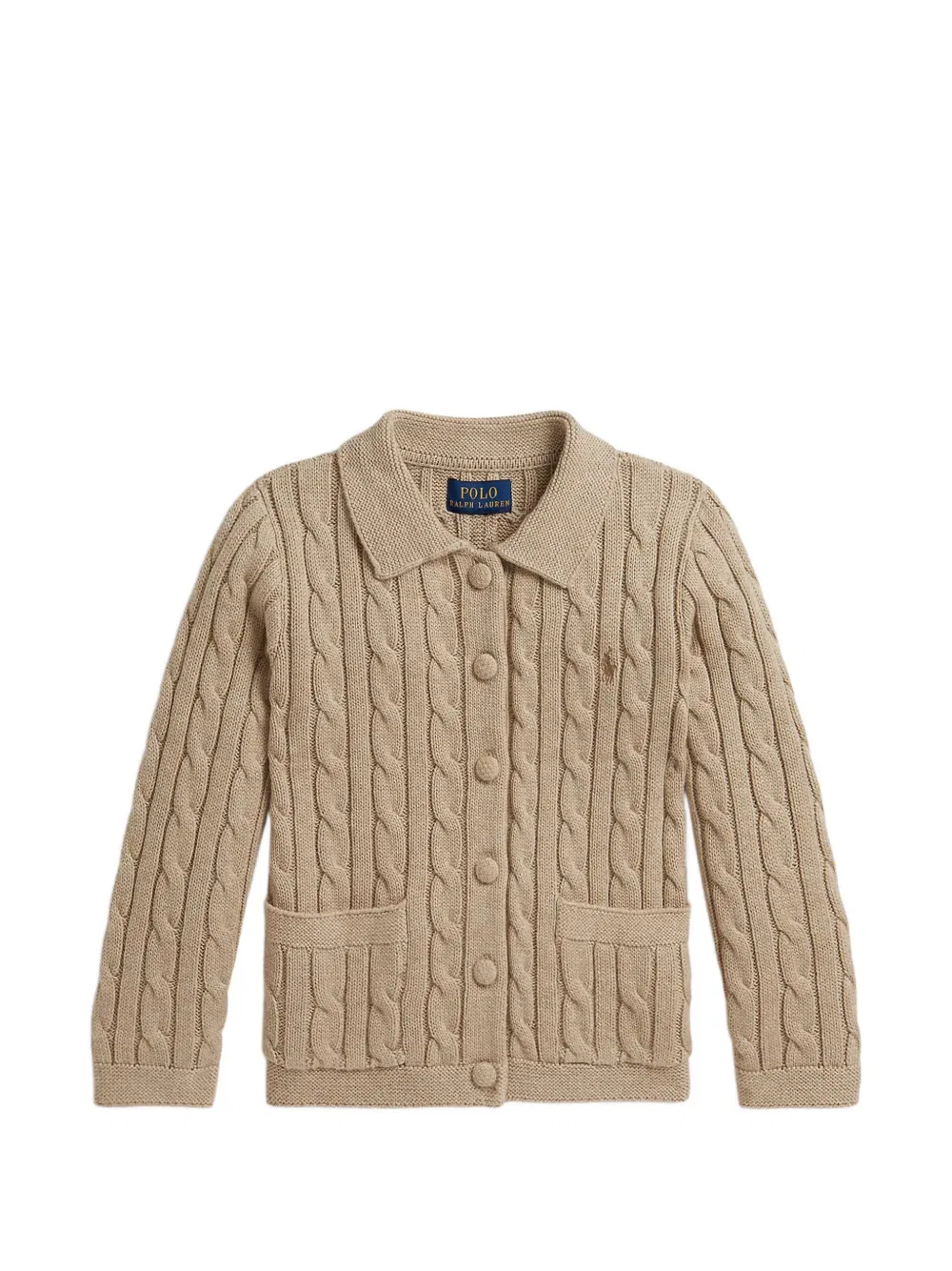 Хлопковый кардиган Polo Ralph Lauren Kids, нейтральный