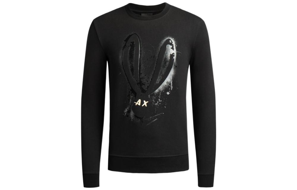 

Футболка с кроликом в честь года кролика мужская черная ARMANI EXCHANGE