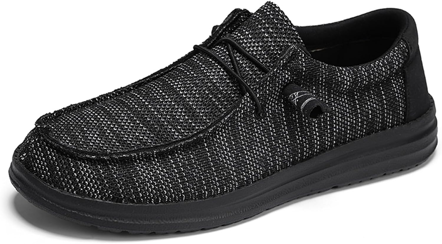 

Мужские слипоны без шнурков для ходьбы, кеды из канваса, повседневная обувь с нулевым перепадом подошвы Vandimor, черный