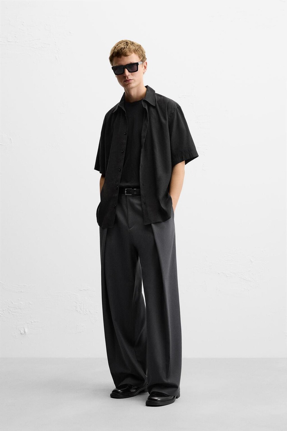 

Струящаяся рубашка ZARA, черный