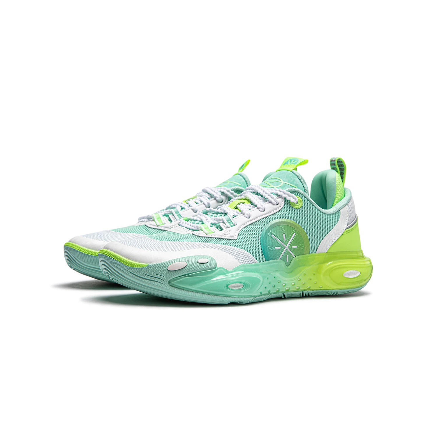 LINING YOUNG All City 12 Low top детские баскетбольные кроссовки White Turquoise — фото 4