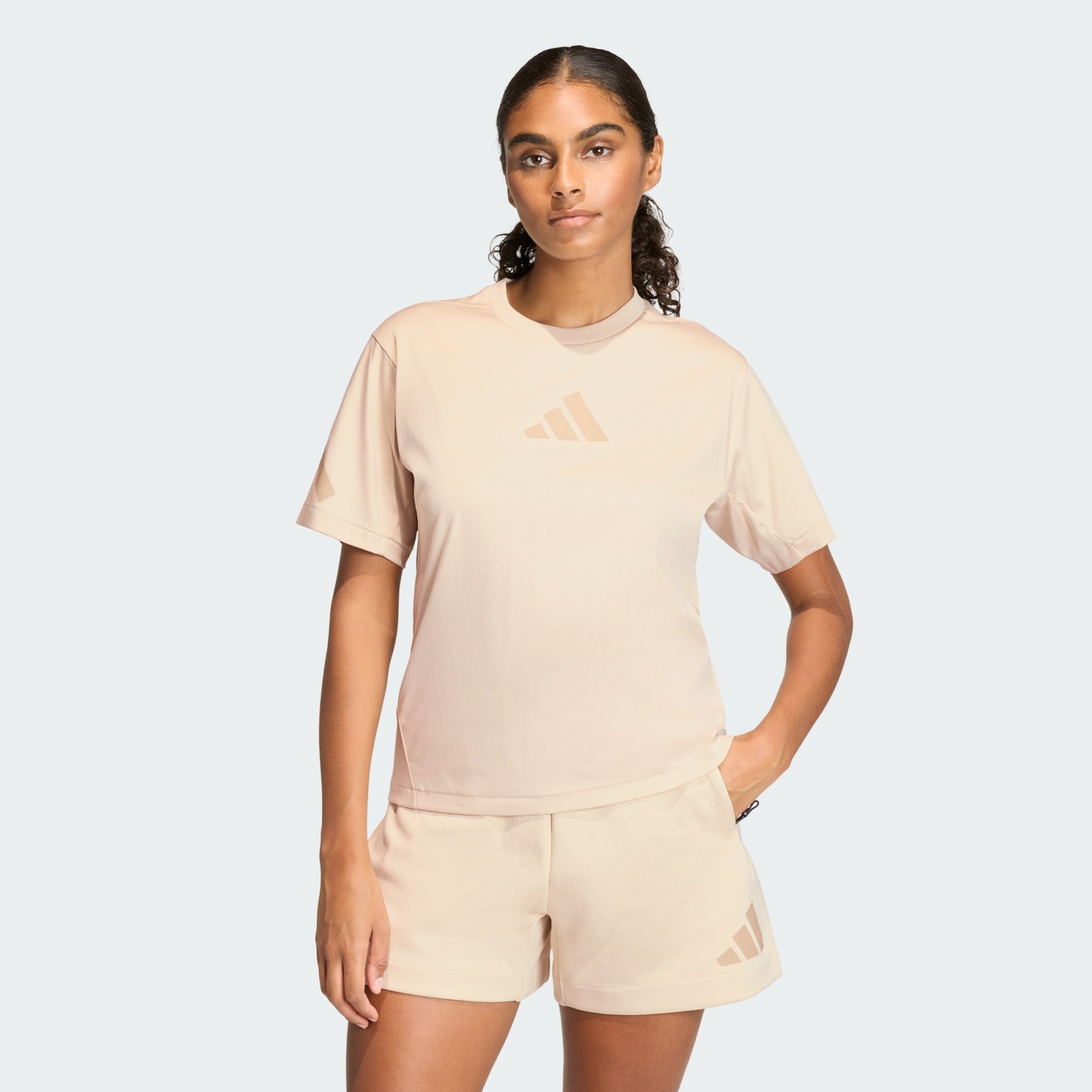 Adidas Sportswear Футболка для тренировок 'Z.N.E.' бежевого цвета — фото 2