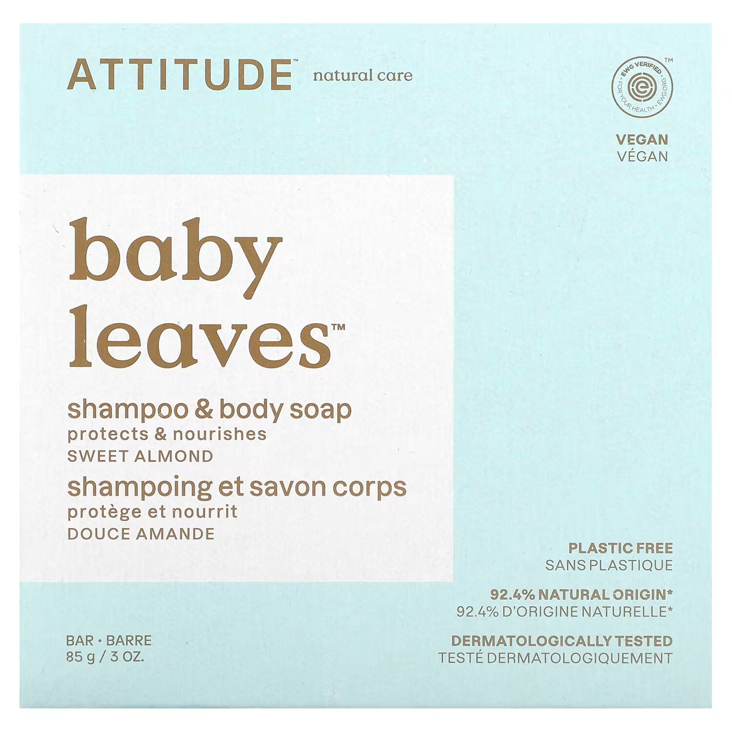 

Шампунь и мыло для тела Attitude Baby Leaves сладкий миндаль, 85 г