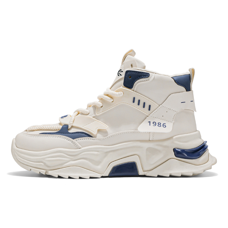 

Высокие, износостойкие, нескользящие, массивные, мужские кроссовки YUZHAOLIN, Beige Blue