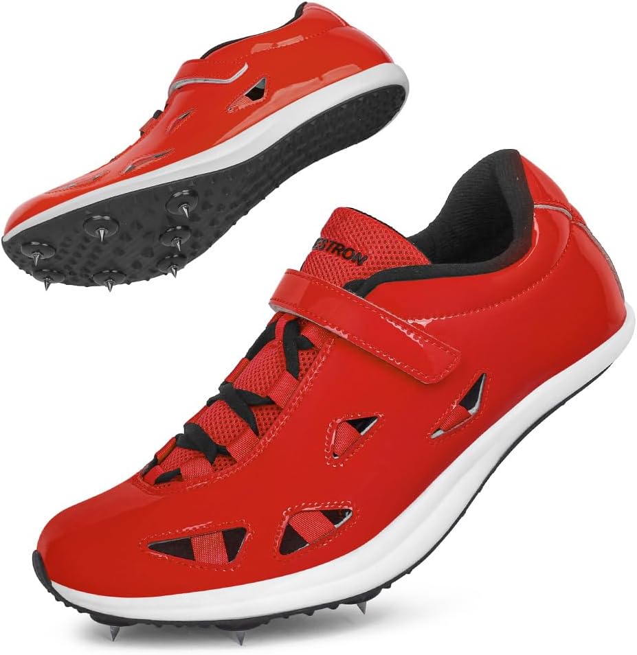 

Кроссовки для легкой атлетики Ifrich для мужчин и женщин, шипованные беговые кроссовки, прыжковые кроссовки для мужчин, тренировочные кроссовки с шипами, детские шипованные кроссовки для спринта и гонок, красный