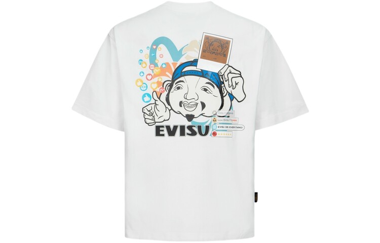 

Футболка свободного кроя SS24 Godhead с принтом в стиле социальных сетей Evisu, черный