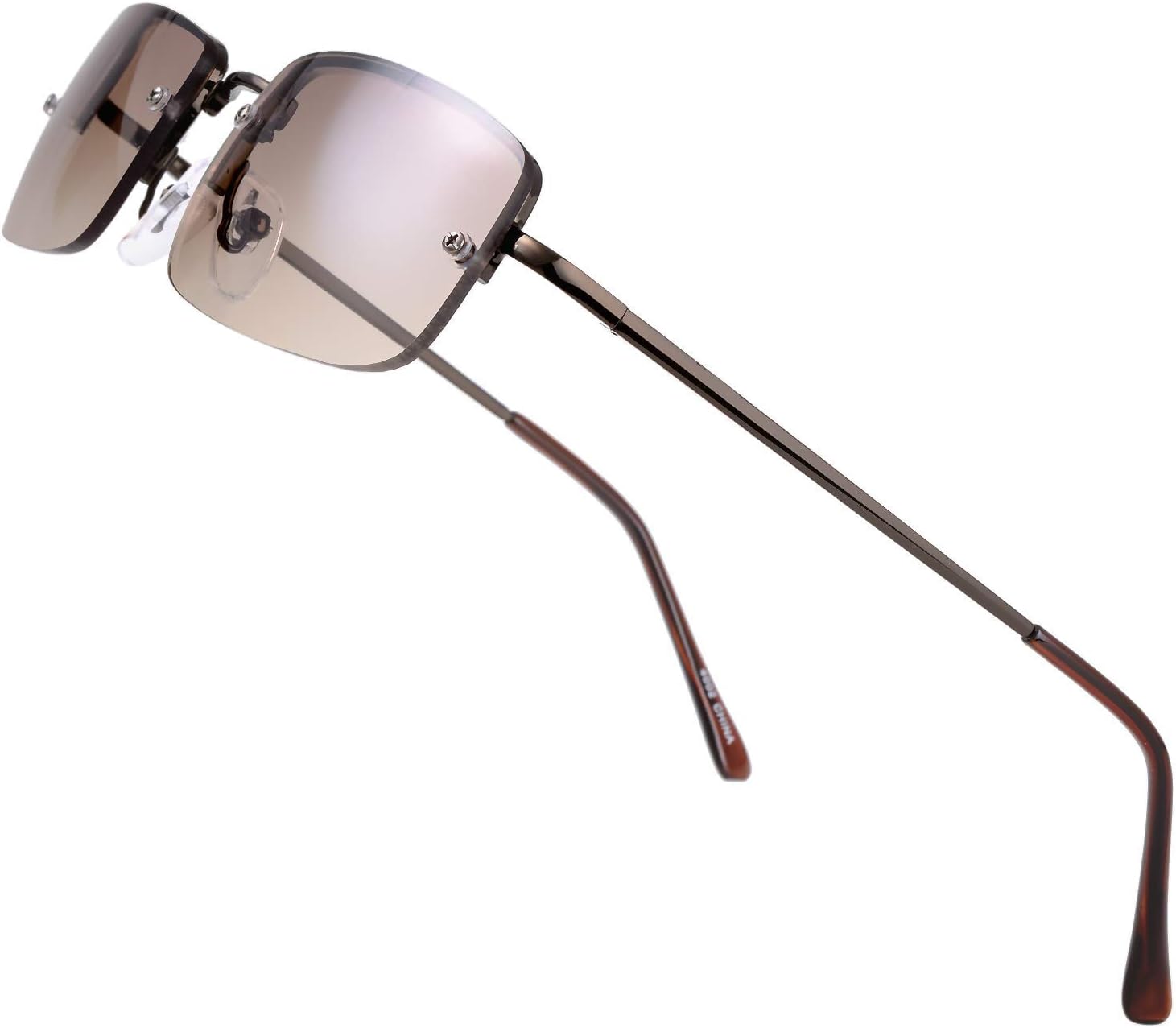 

Солнцезащитные очки Fresh Minimalist Small Rectangular Sunglasses Clear Eyewear Spring Hinge - Gift Box Package (202-Copper, Gradient Brown, 51) The Fresh, 202-copper, Gradient Brown